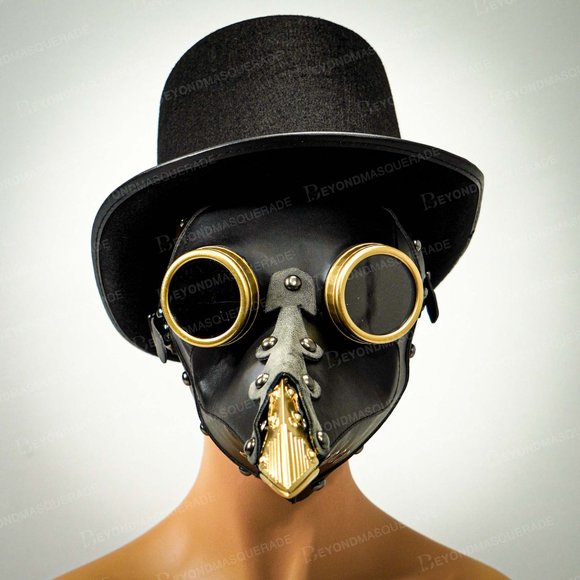 Venice Plague Doctor Costume Masquerade Hat Mask - Picture 2 of 4